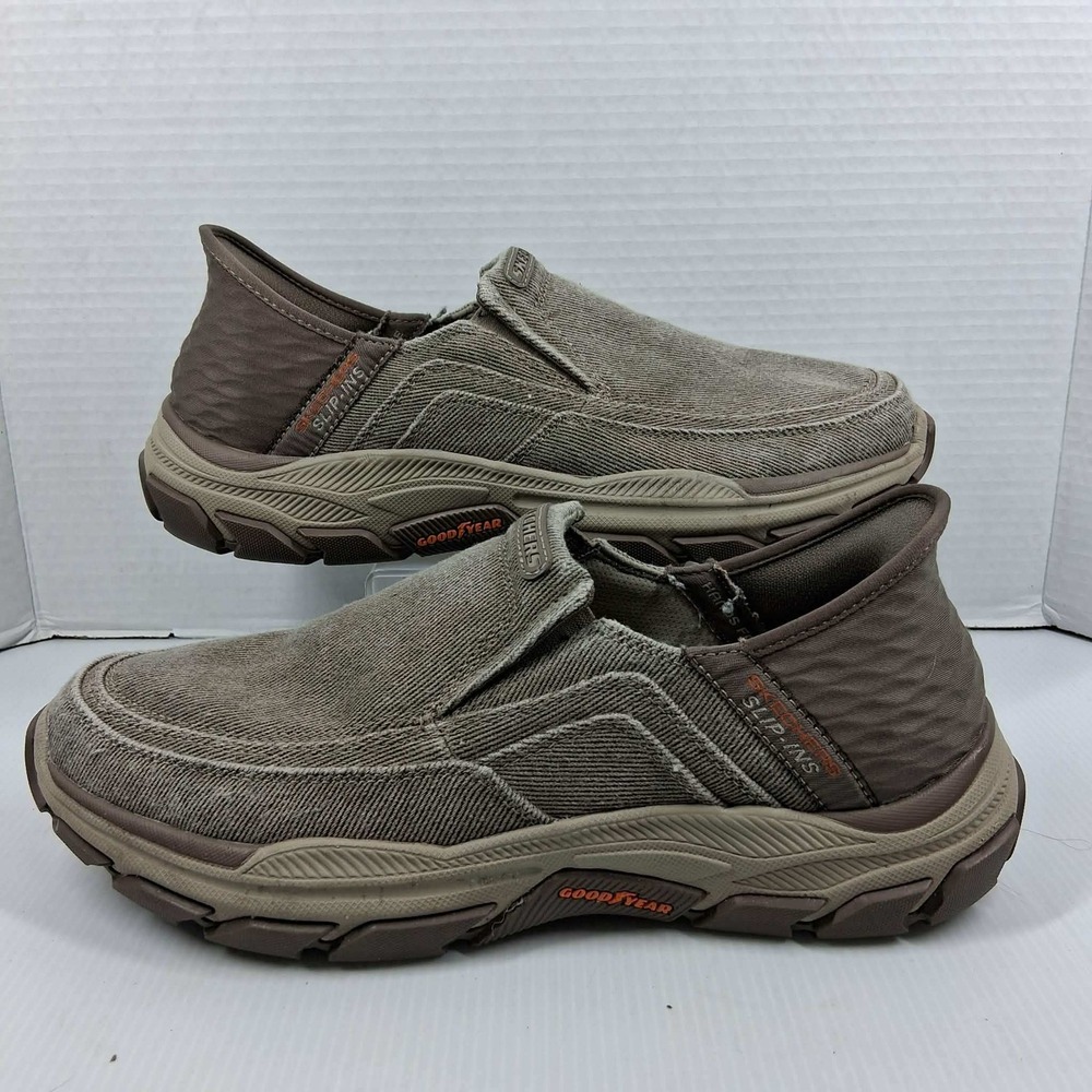 Skechers Slip-ins Relaxed Fit Garza Gervin Mens 9.5 Taupe 204809WW Supportive